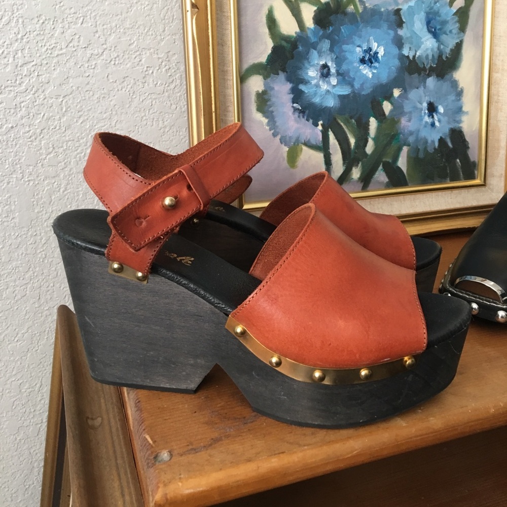 COPY - Free People rust leather clogs